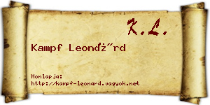 Kampf Leonárd névjegykártya
