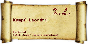 Kampf Leonárd névjegykártya