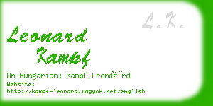 leonard kampf business card